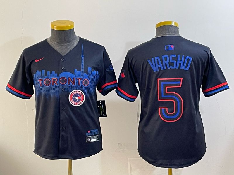 Youth 2025 Nike Toronto Blue Jays #5 Varsho Blue Game MLB Jersey 06->youth mlb jersey->Youth Jersey